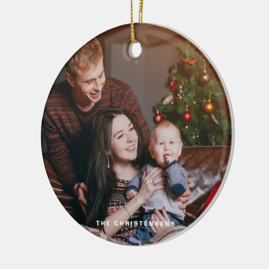 水彩フェスティバルクリスマスツリー写真 セラミックオーナメント (左)