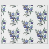 水彩フェスティバルクリスマスブルーベリーの白 ラッピングペーパー (フラット)