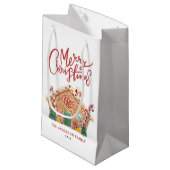 水彩フェスティバルジンジャーブレッドハウスクリスマス スモールペーパーバッグ (正面アングル)