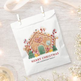 水彩フェスティバルジンジャーブレッドハウスクリスマス フェイバーバッグ