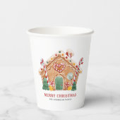 水彩フェスティバルジンジャーブレッドハウスクリスマス 紙コップ (裏面)