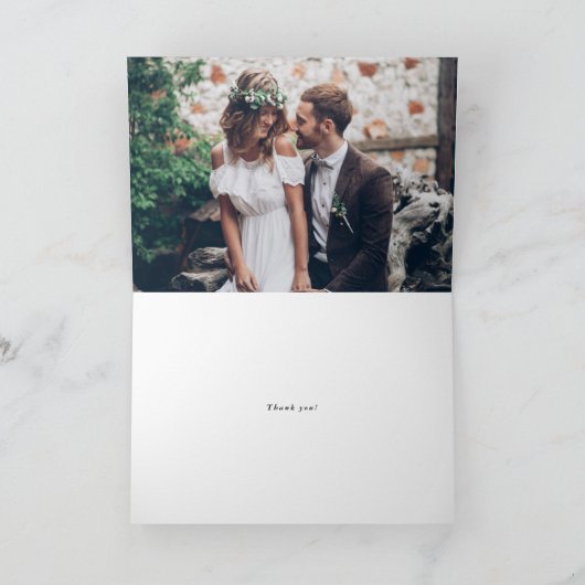 水彩フェスティバルフローラガーランドウィンターウェディング サンキューカード (内部)