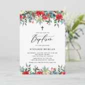 水彩フェスティバルフローラガーランドウィンターバプテスマ 招待状 (スタンド正面)