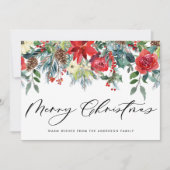 水彩フェスティバルフローラガーランドメリークリスマス シーズンカード (正面)