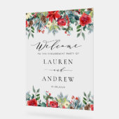 水彩フェスティバルフローラガーランド結婚ズウェルカム アクリルサイン (傾斜)