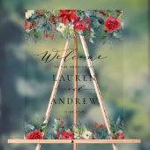 水彩フェスティバルフローラガーランド結婚ズウェルカム アクリルサイン (ニュートラル)