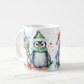 水彩フェスティバルペンギンクリスマスマグ コーヒーマグカップ (正面左)