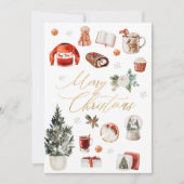 水彩フェスティバルメリークリスマスコラージュ シーズンカード (正面)