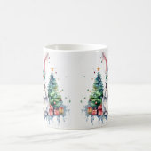 水彩フェスティバルラビットクリスマスマグ コーヒーマグカップ (中央)