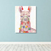 水彩フェスティバルラマ キャンバスプリント (インサイチュ (ウッドフロア))
