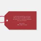 水彩フェスティバルレッドボールオーナメントクリスマス ギフトタグ (裏面横)