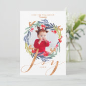 水彩フェスティバル葉リース&キツネ写真 シーズンカード (スタンド正面)