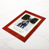 水彩フェスティバルREDフレームフォトクリスマス 箔シーズンカード (回転した状態)