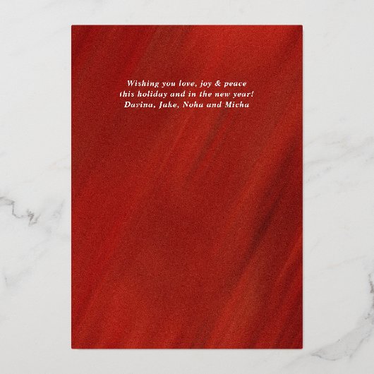 水彩フェスティバルREDフレームフォトクリスマス 箔シーズンカード (裏面)