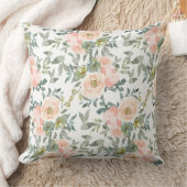 水彩フェミニンピンクの花装飾用クッション クッション (ブランケット)