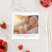 水彩フォトストリップ結婚のカクテルナプキン スタンダードカクテルナプキン (インサイチュ)