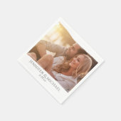 水彩フォトストリップ結婚のカクテルナプキン スタンダードカクテルナプキン (角)