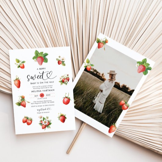 水彩フォトベリースイートベビーシャワー 招待状