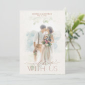 水彩フォトマスクテラコッタフローラ 招待状 (スタンド正面)