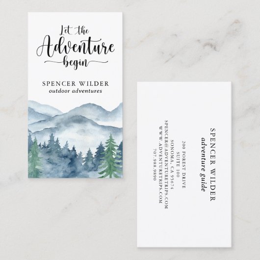 水彩フォレストアドベンチャー自然ガイド 名刺 (正面/裏面)