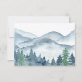 水彩フォレスト結婚式RSVP応答カード 出欠カード (裏面)