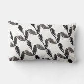 水彩フォークアートブラック葉ズ ランバークッション (裏面)