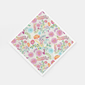水彩フォーク花 – カスタマイズ可能 スタンダードランチョンナプキン (角)