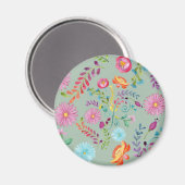 水彩フォーク花 – カスタマイズ可能 マグネット (正面/裏面)