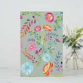 水彩フォーク花 – カスタマイズ可能 便箋 (スタンド正面)