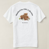 水彩フクロウの家族 グラフィックTシャツ Tシャツ (デザイン裏面)