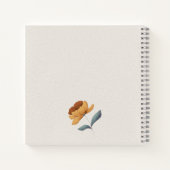 水彩フクロウフローラリース ノートブック (裏面)