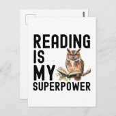 水彩フクロウ本虫読のことわざ ポストカード (正面/裏面)