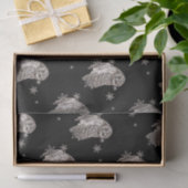 水彩フクロウ鳥の冬の雪片 薄葉紙 (ギフト)