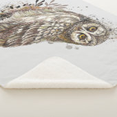 水彩フクロウ鳥野獣自然アート シェルパブランケット (3/4)