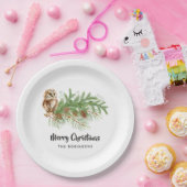 水彩フクロムクリスマスパーティー ペーパープレート (パーティー)