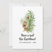 水彩フクロムクリスマスファミリーフォトコラージュ シーズンカード (正面)