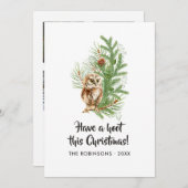 水彩フクロムクリスマスファミリーフォトコラージュ シーズンカード (正面/裏面)