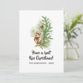 水彩フクロムクリスマスファミリーフォトコラージュ シーズンカード (スタンド正面)