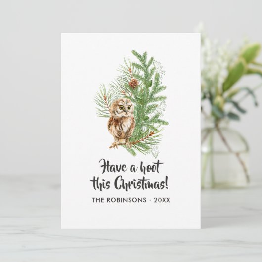 水彩フクロムクリスマスファミリーフォトコラージュ シーズンカード (スタンド正面)