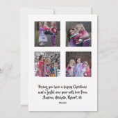 水彩フクロムクリスマスファミリーフォトコラージュ シーズンカード (裏面)