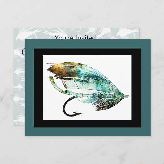 水彩フライのルアーアート 招待状 (正面/裏面)
