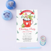 水彩フライヤークリスマスパーティの招待状 チラシ (シングル)