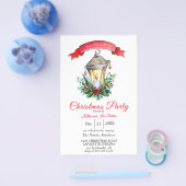 水彩フライヤークリスマスパーティの招待状 チラシ (シングル)