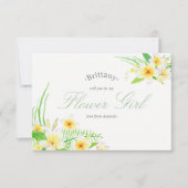 水彩フラグパニーのウェディング 私のフラワーガールになって 招待状 (正面)