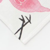 水彩フラミンゴとパイナップル:トロピカルセット。 フリースブランケット (角)