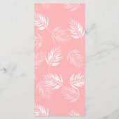 水彩フラミンゴとパーム葉のメ結婚ニュー メニュー (裏面)