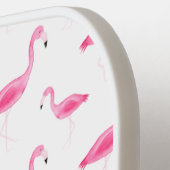 水彩フラミンゴのパタパーソナライズされたーン ピックルボールラケット (左詳細)