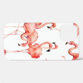 水彩フラミンゴの継ぎ目のない模様。手絵を描 Case-Mate iPhoneケース (裏面 (横))