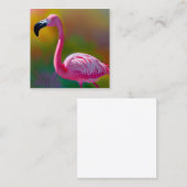水彩フラミンゴグラフィック スクエア名刺 (正面/裏面)