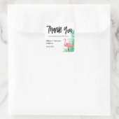 水彩フラミンゴス葉パーム結婚ズお願い スクエアシール (バッグ)